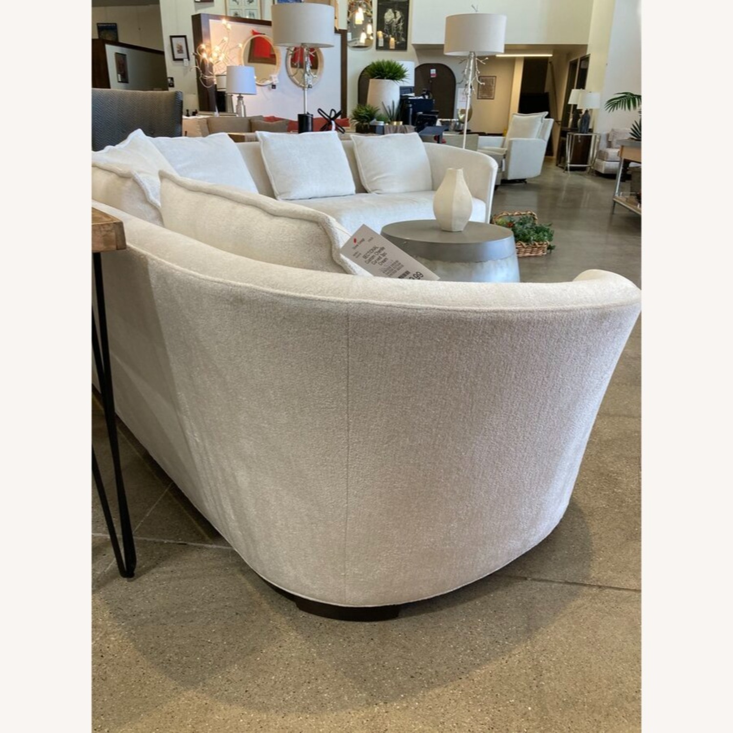 Custom Chenille Curved 3pc Sectional Cream  - image-12
