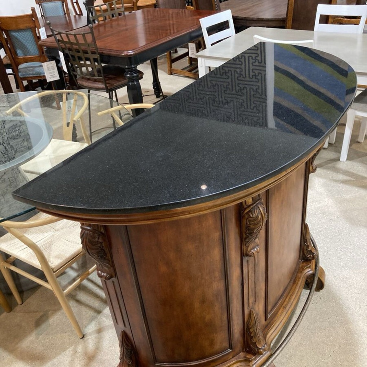 Eastern Legends Marble Top Demilune Bar - image-4