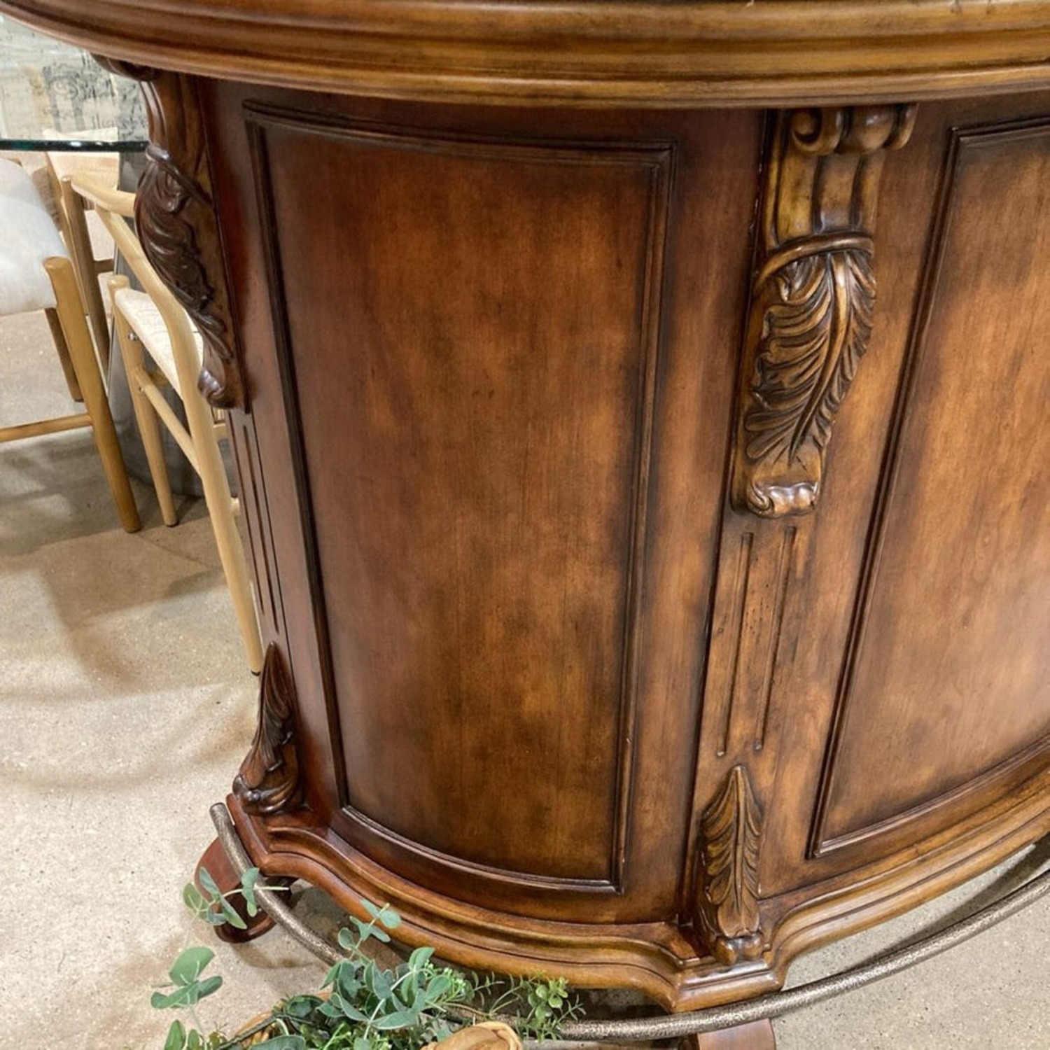 Eastern Legends Marble Top Demilune Bar - image-6