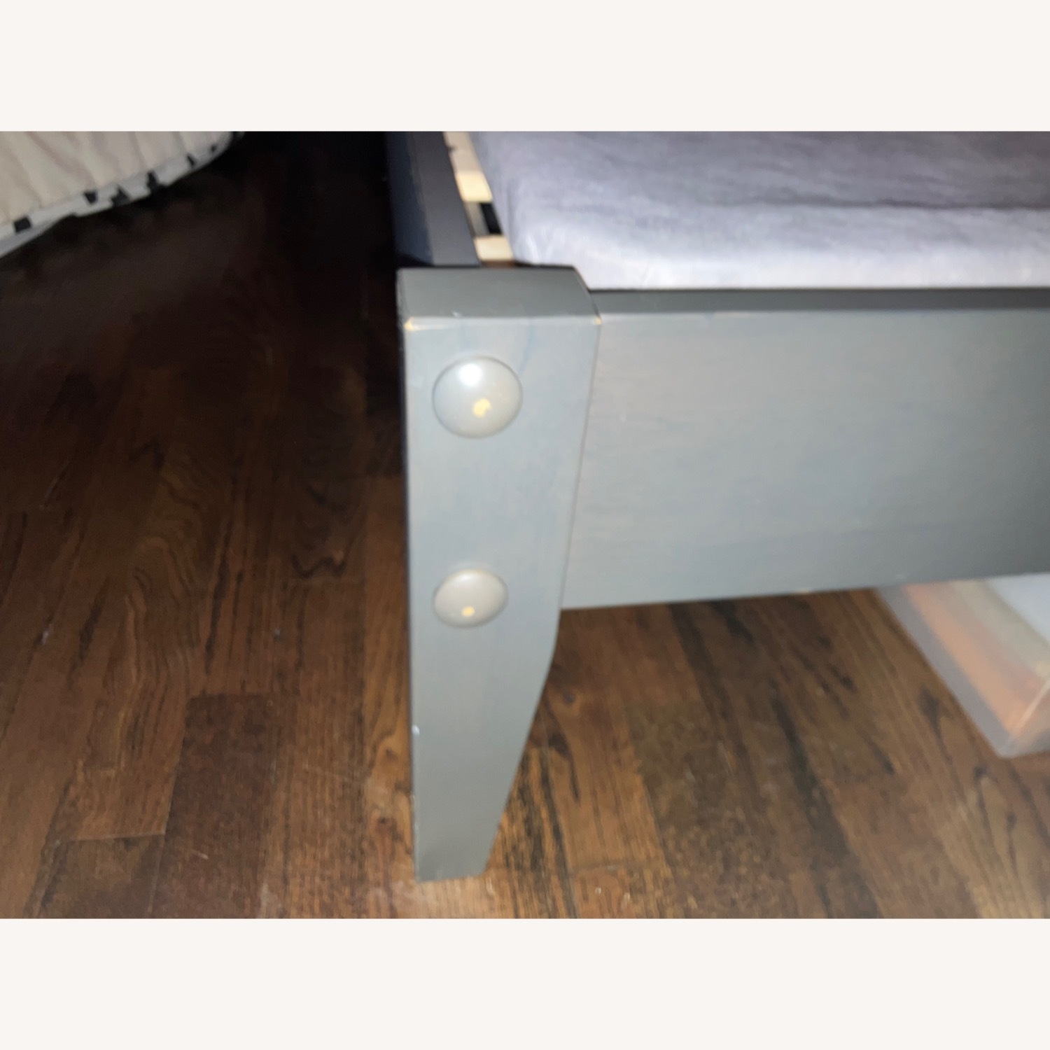 Dark Gray Wood Twin Bed - image-2