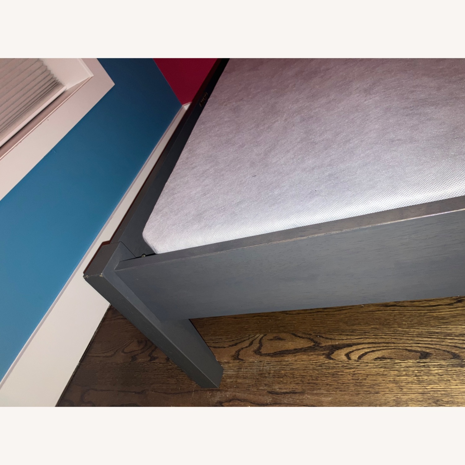 Dark Gray Wood Twin Bed - image-3