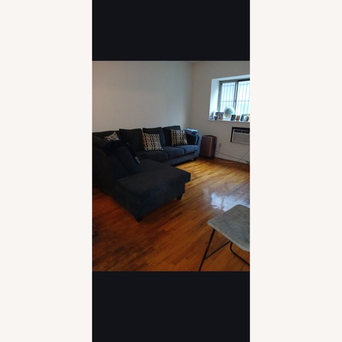 Used Bob's Discount Furniture Blue 2 Piece Sectional for sale on AptDeco