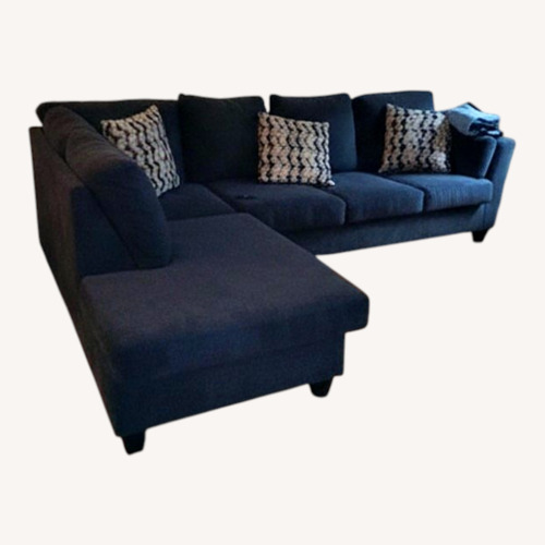 Used Bob's Discount Furniture Blue 2 Piece Sectional for sale on AptDeco
