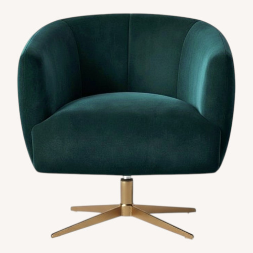 Used Target Morpho Swivel Forest Green Velvet Chair for sale on AptDeco