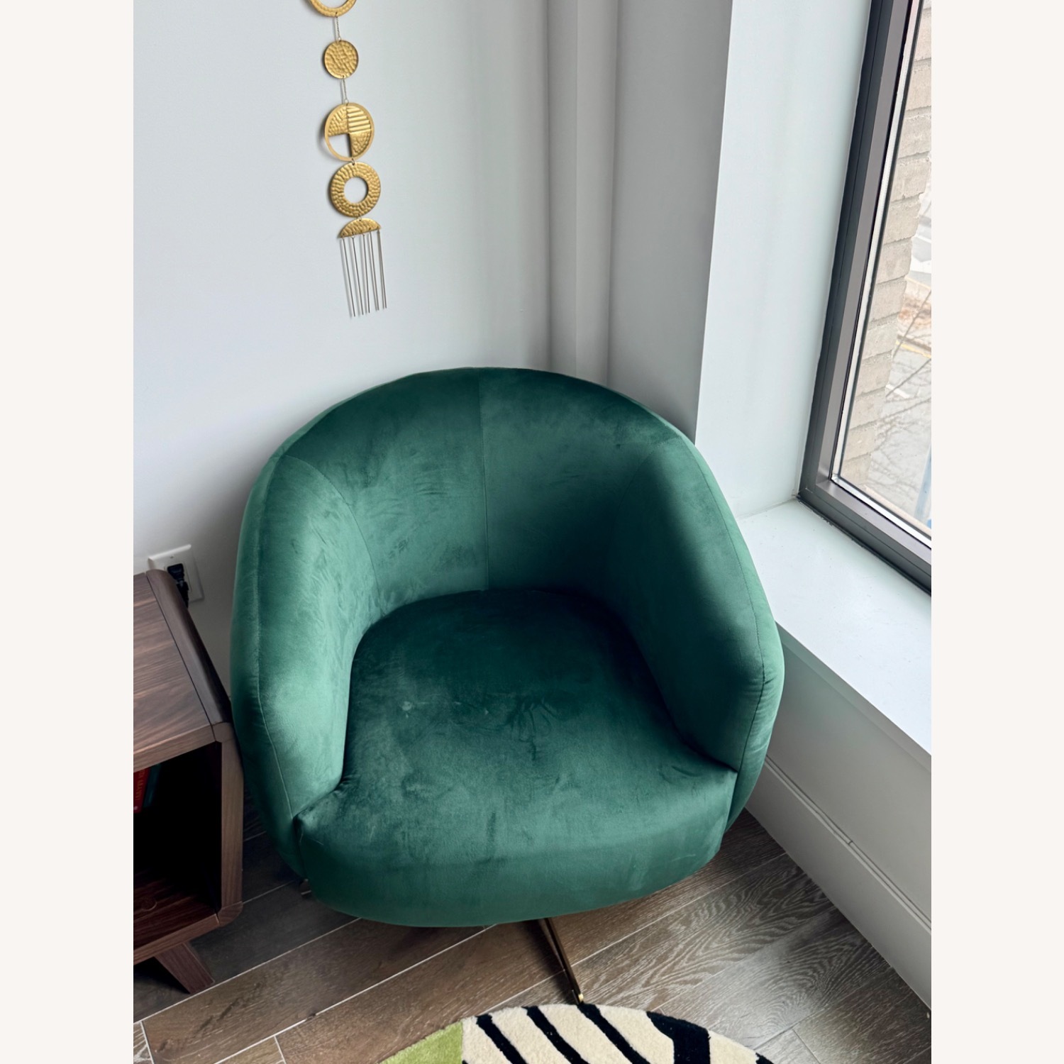 Target Morpho Swivel Forest Green Velvet Chair - image-1