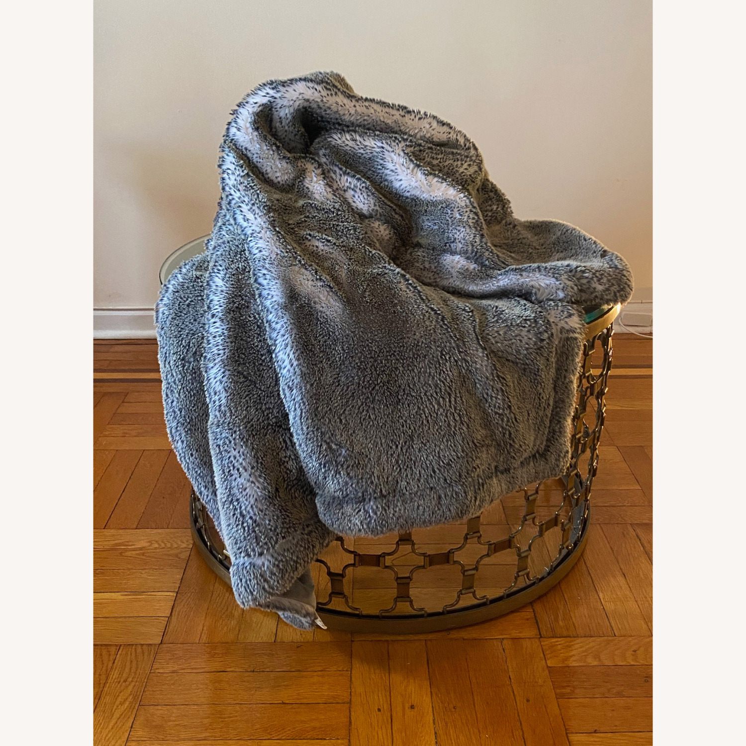 Arhaus Light Gray Fabric Throw - image-2