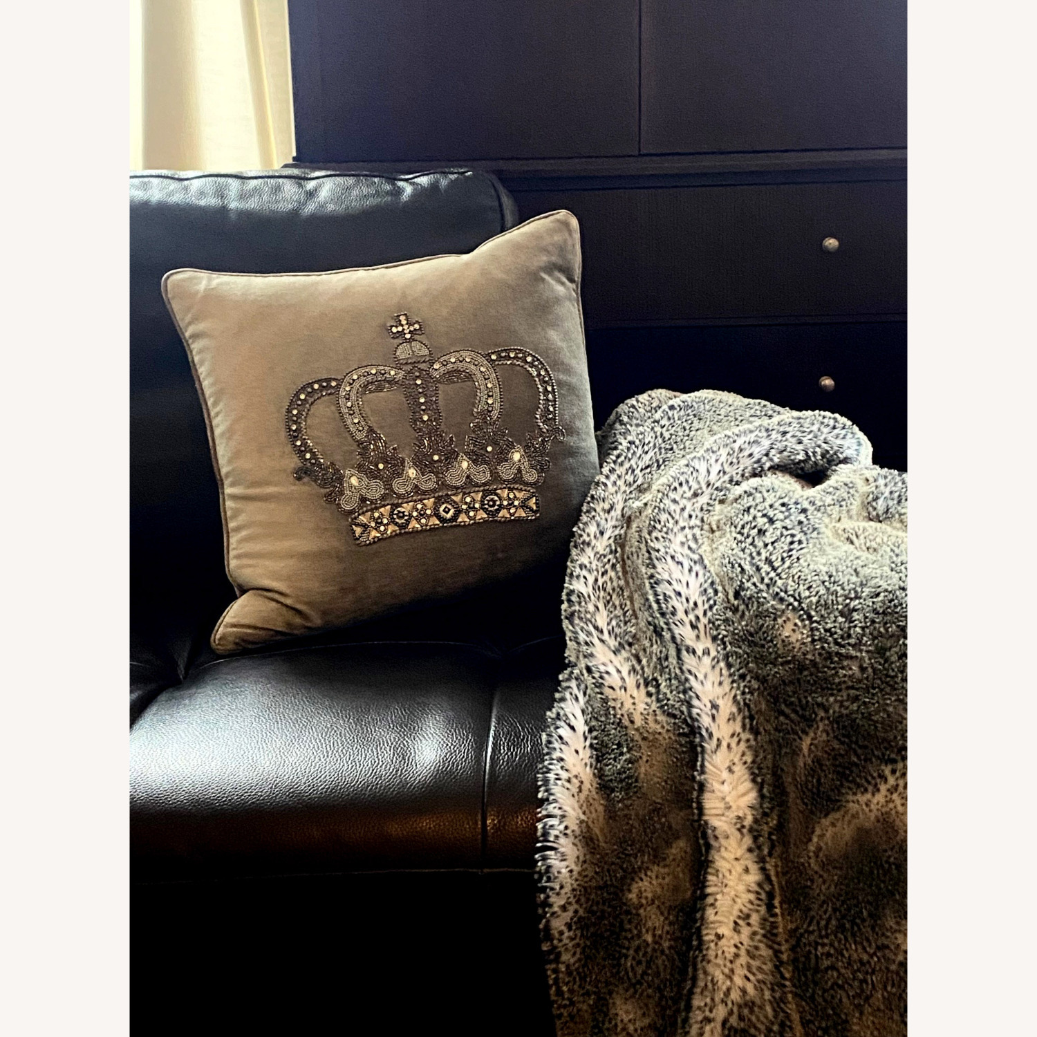 Arhaus Light Gray Fabric Throw - image-5