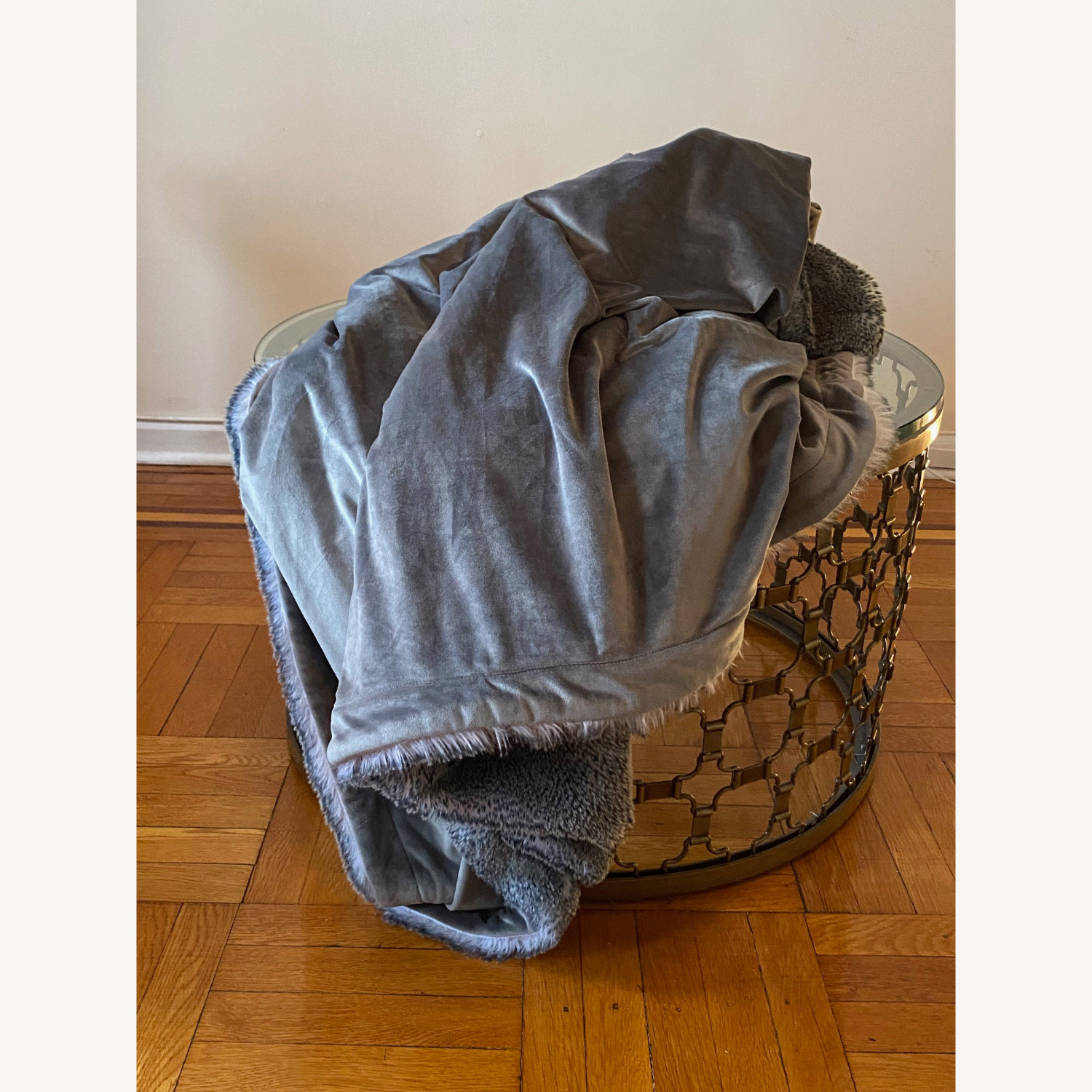 Arhaus Light Gray Fabric Throw - image-3