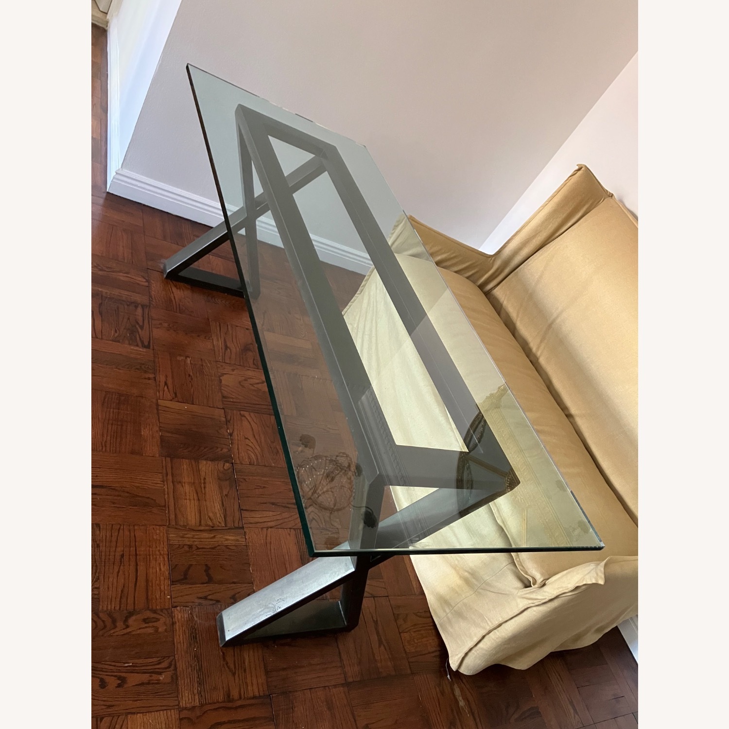 Glass Top X- Dining Table - image-6