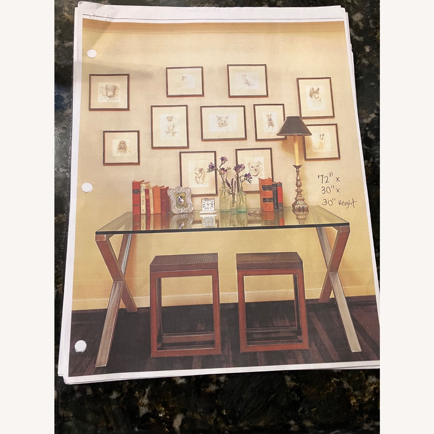 Glass Top X- Dining Table - image-4