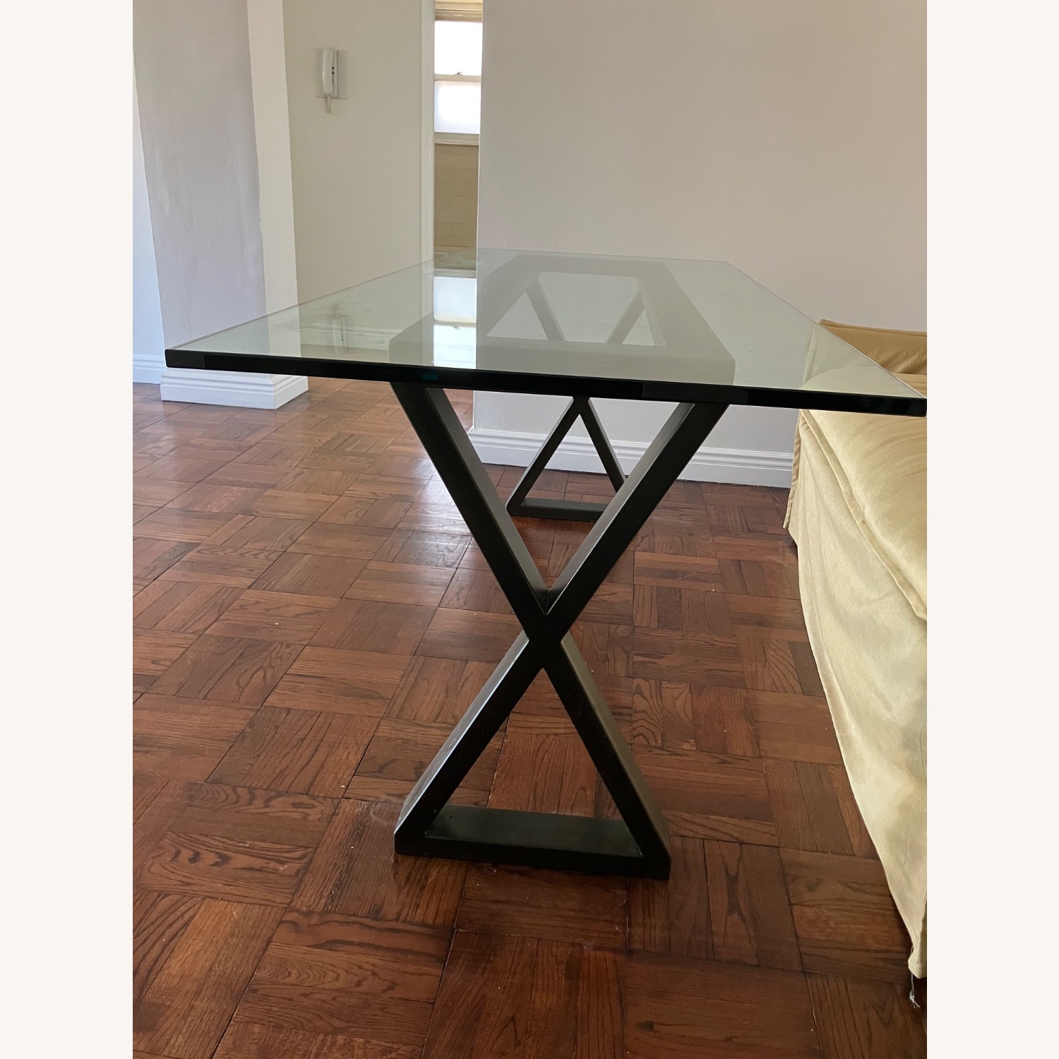 Glass Top X- Dining Table - image-2