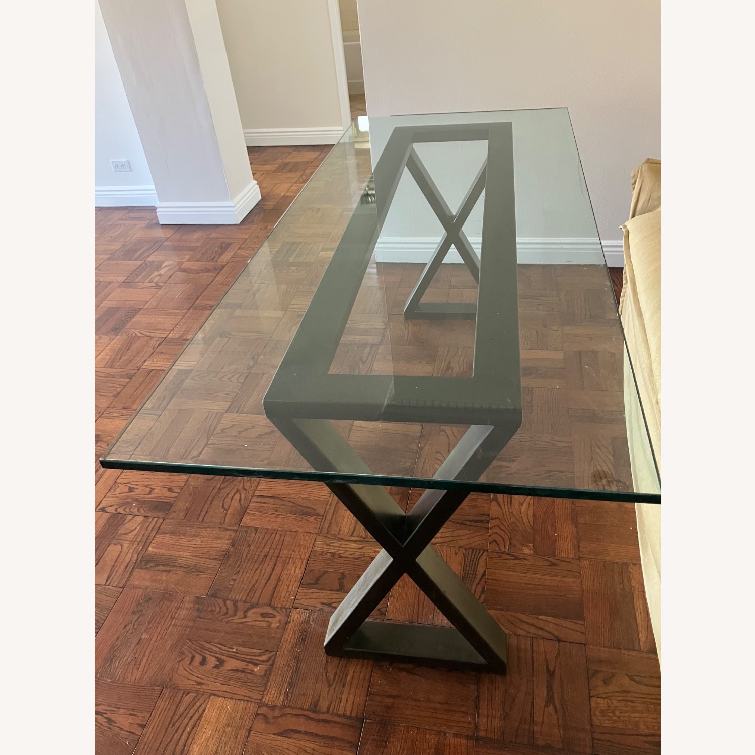 Glass Top X- Dining Table - image-1