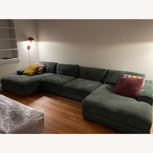 Used Wayfair Latitude Run Green Fabric 3+ Seater Sofa for sale on AptDeco