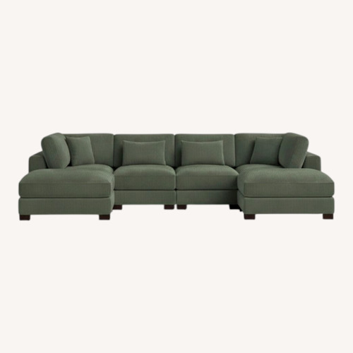 Used Wayfair Latitude Run Green Fabric 3+ Seater Sofa for sale on AptDeco