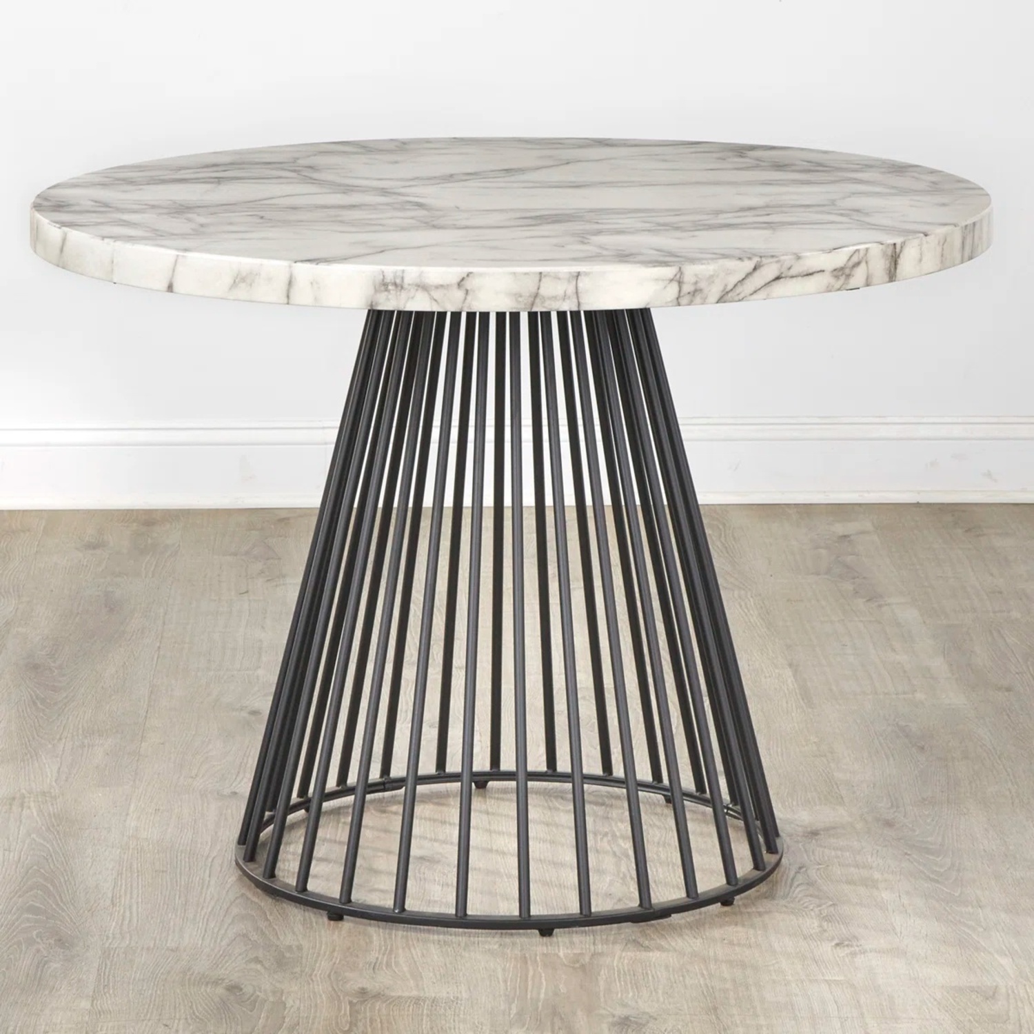 Wayfair Emmo Light Gray Metal Dining Table - image-4