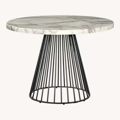 Used Wayfair Emmo Light Gray Metal Dining Table for sale on AptDeco