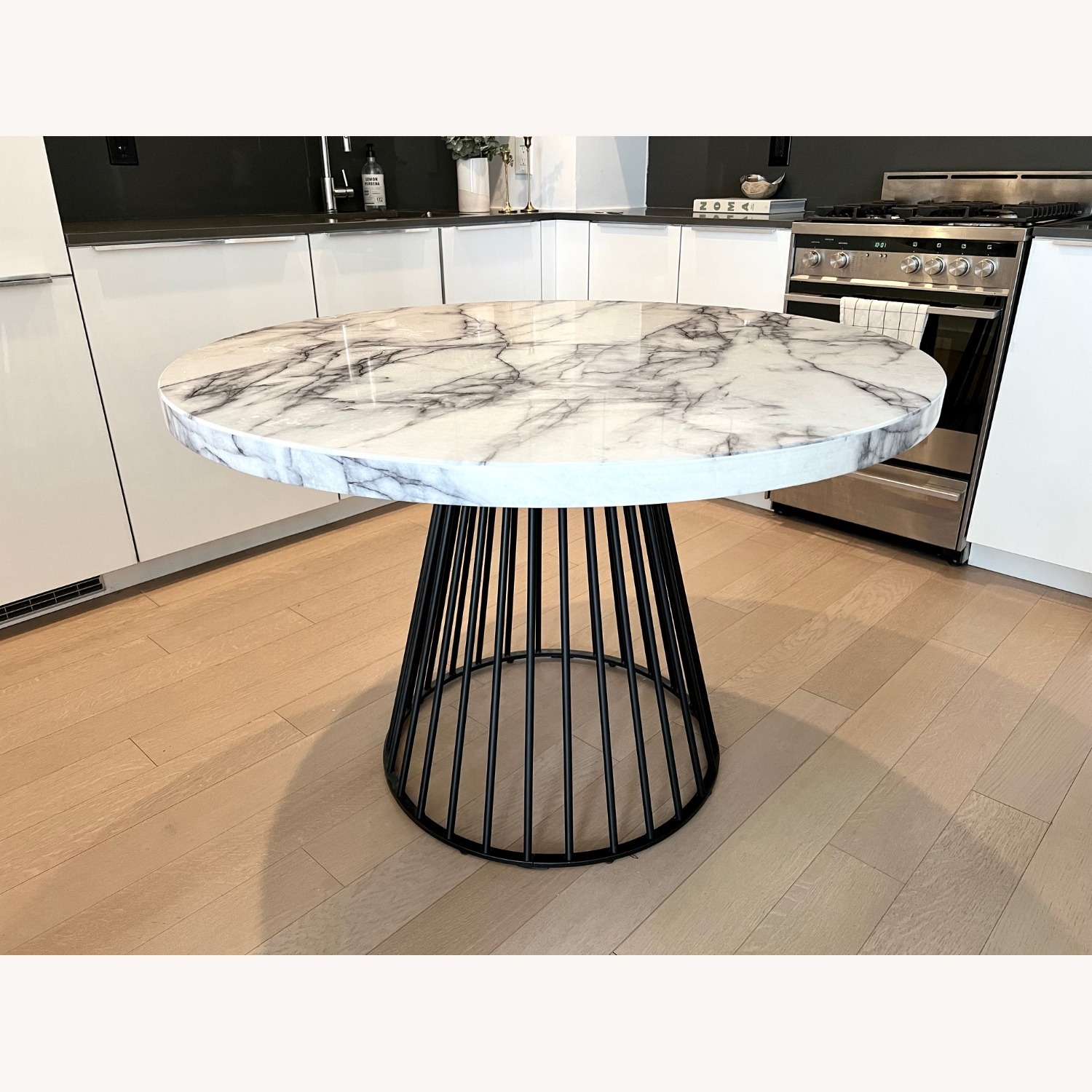 Wayfair Emmo Light Gray Metal Dining Table - image-2