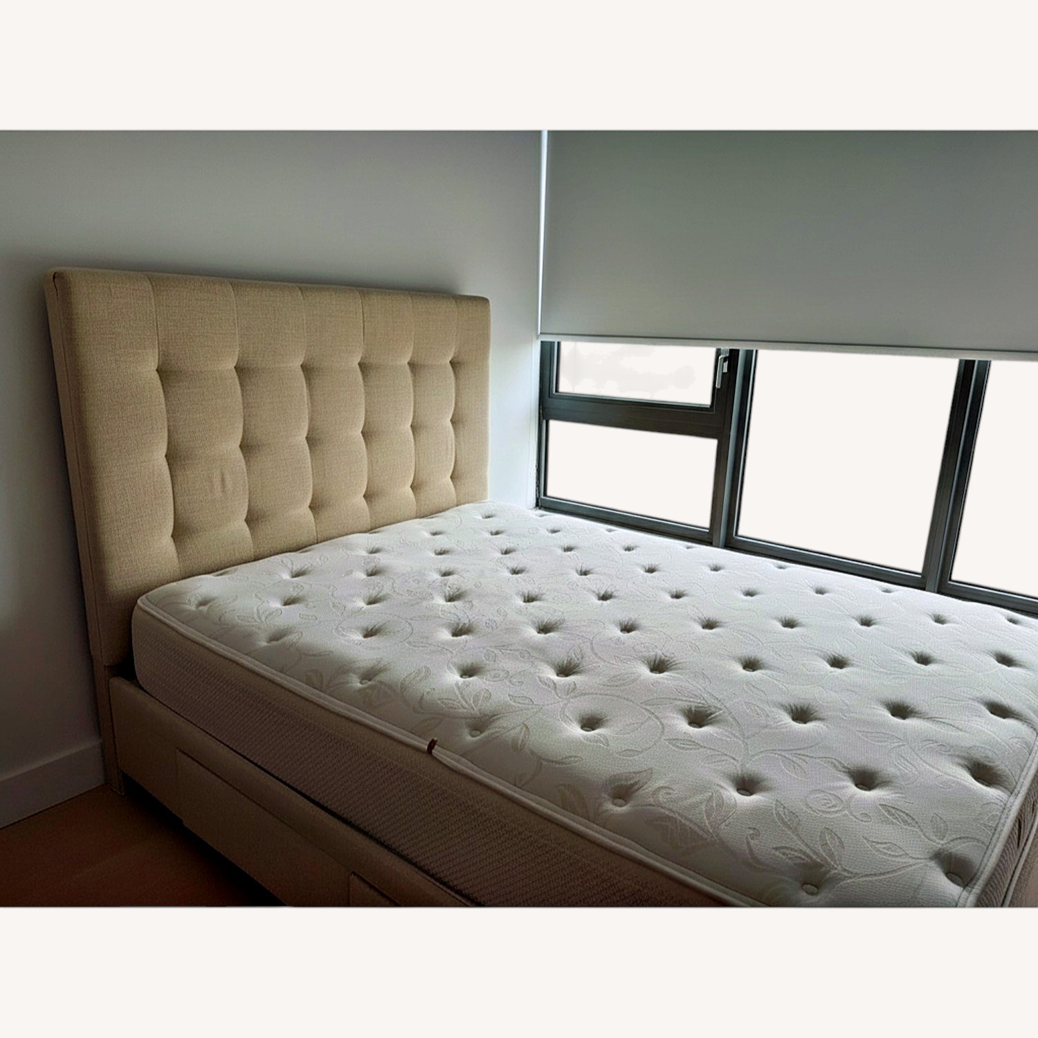 Wayfair Bed With Storage Natural Fabric Queen Bed - image-9