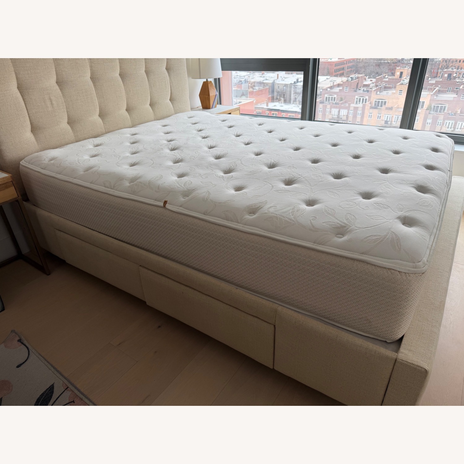 Wayfair Bed With Storage Natural Fabric Queen Bed - image-2