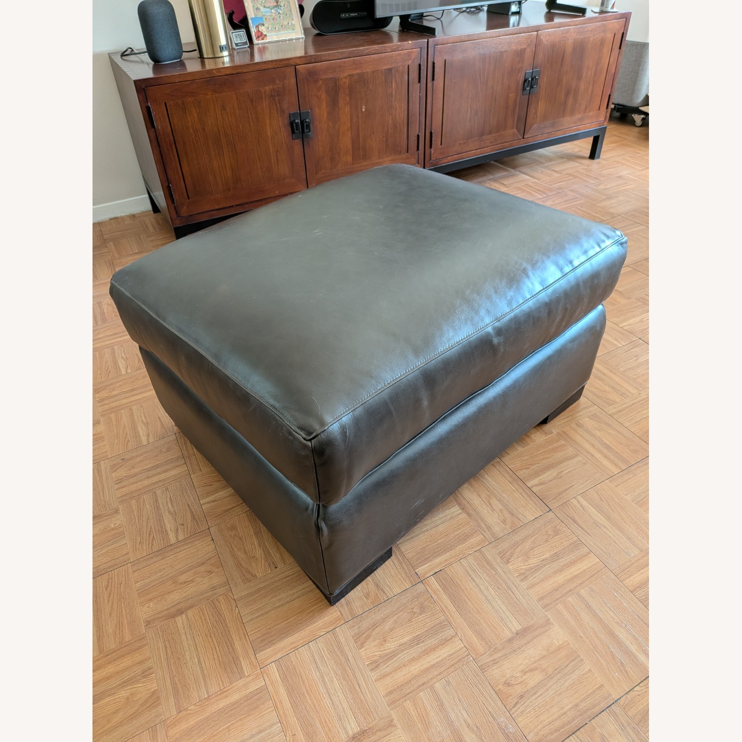 Leather Ottoman - image-2