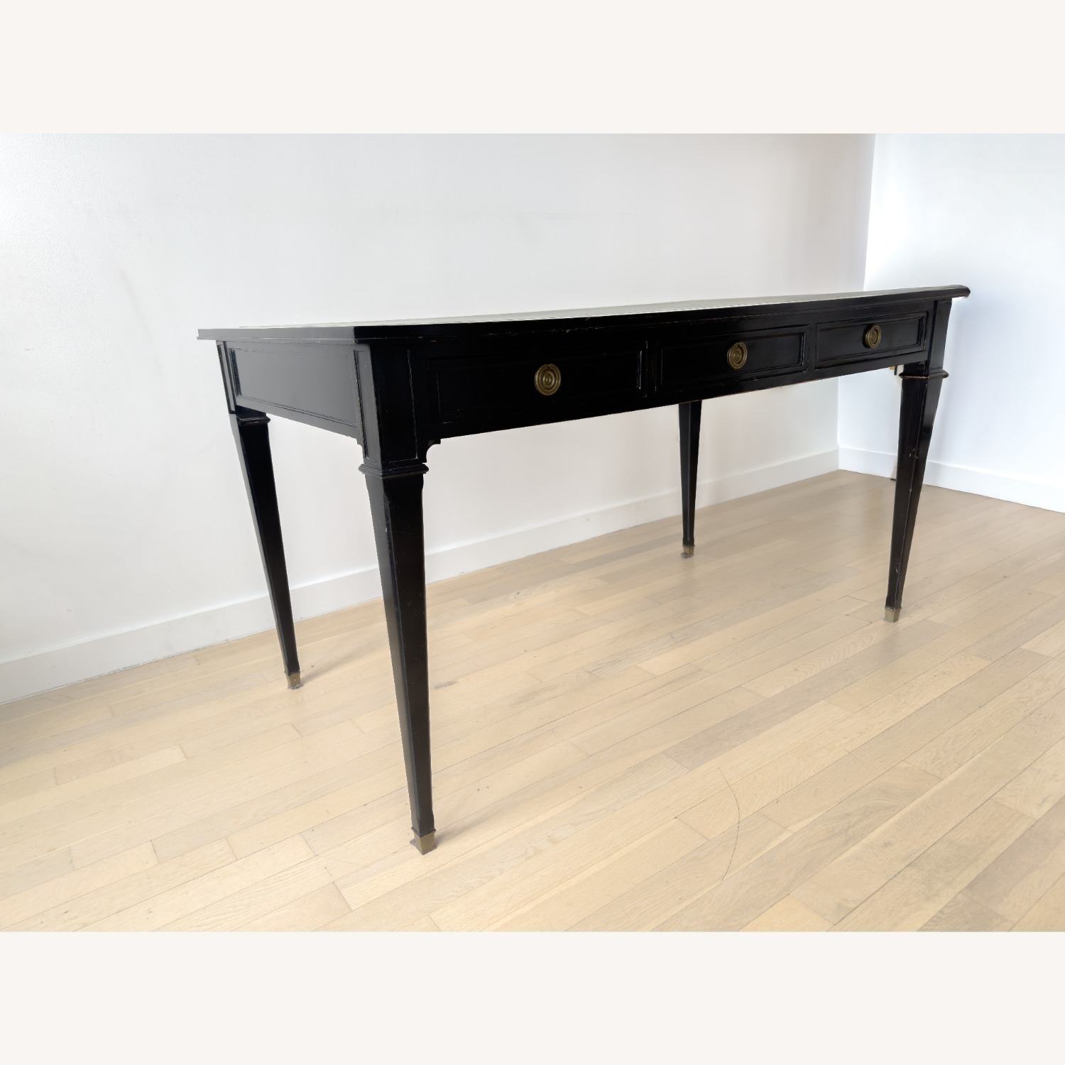 Vintage/Antique Manner Of Jansen Black Wood Desk - image-3