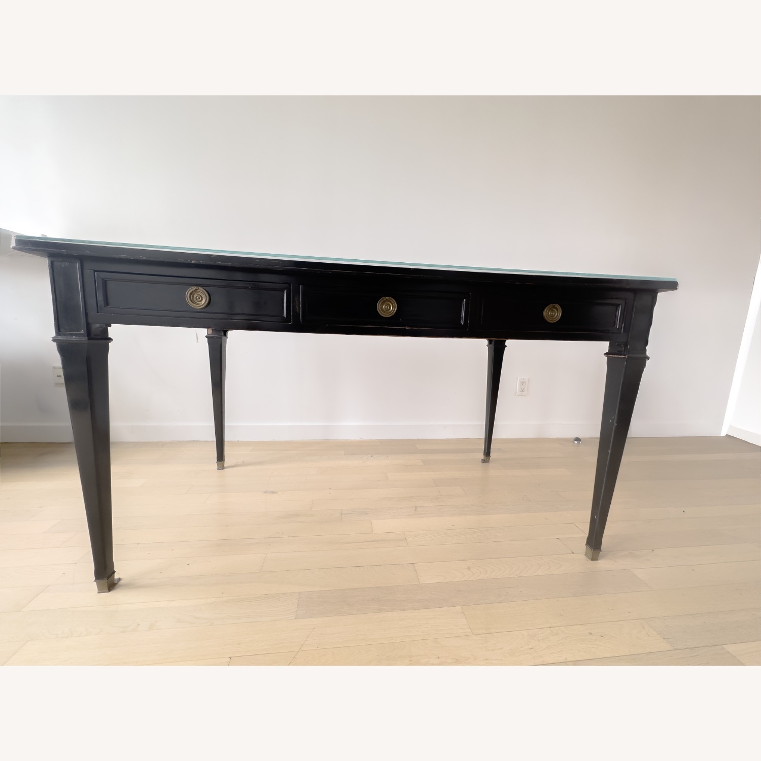 Vintage/Antique Manner Of Jansen Black Wood Desk - image-6