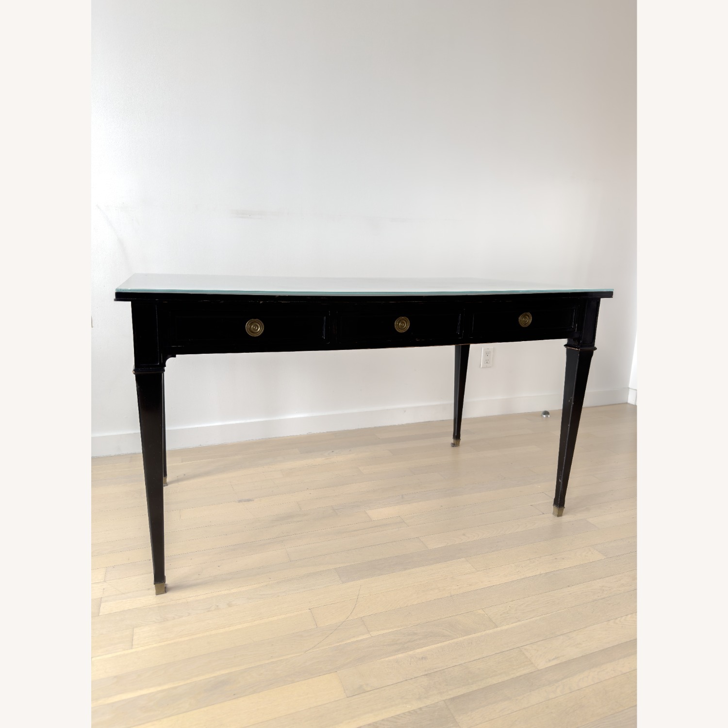 Vintage/Antique Manner Of Jansen Black Wood Desk - image-7