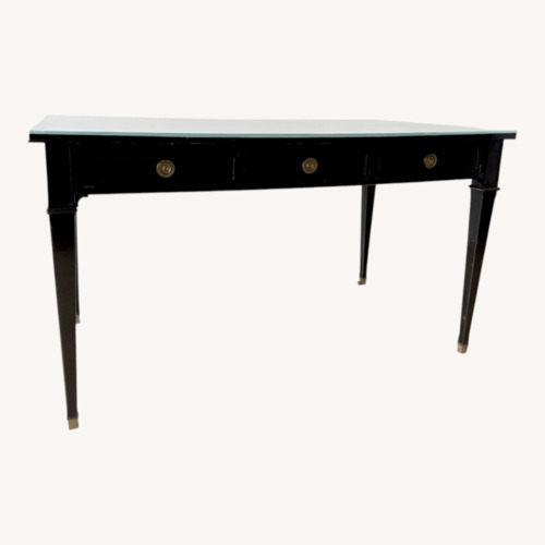 Used Vintage/Antique Manner Of Jansen Black Wood Desk for sale on AptDeco