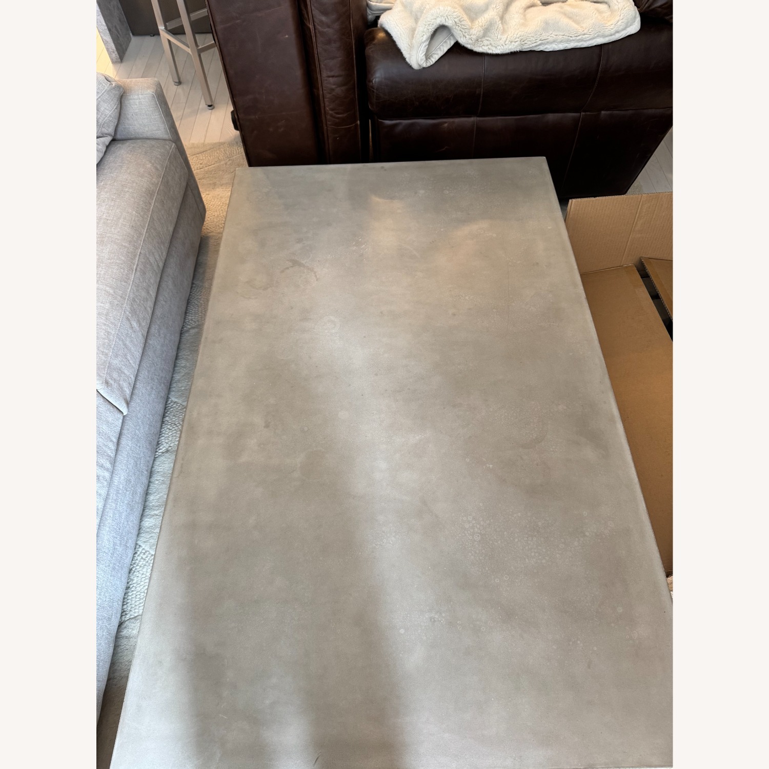 Restoration Hardware Solano Concrete & Teak Plank Rectangular Coffee Table - image-5