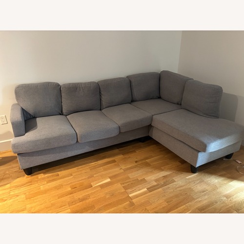 Used Wade Logan Light Gray Cotton 3+ Piece Sectional for sale on AptDeco