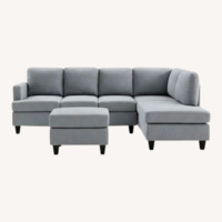 Wade Logan Light Gray Cotton 3+ Piece Sectional