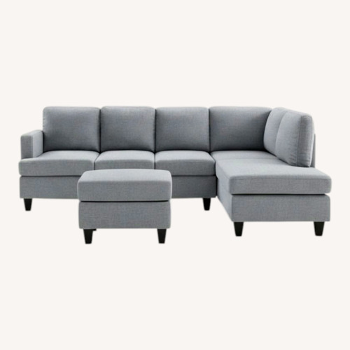 Used Wade Logan Light Gray Cotton 3+ Piece Sectional for sale on AptDeco