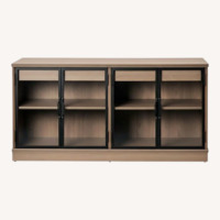 IKEA Lanesund Light Brown Wood Media Storage