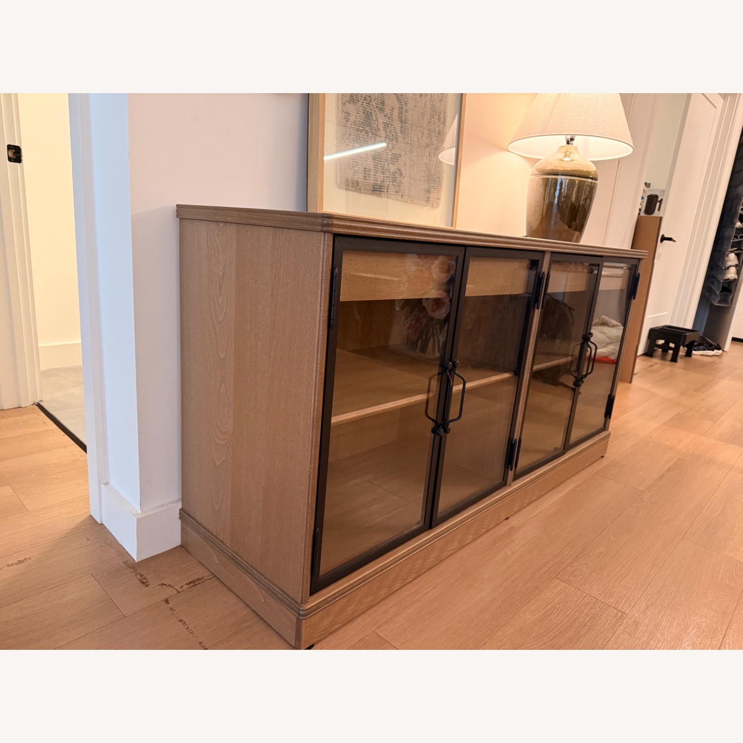 IKEA Lanesund Light Brown Wood Media Storage - image-2