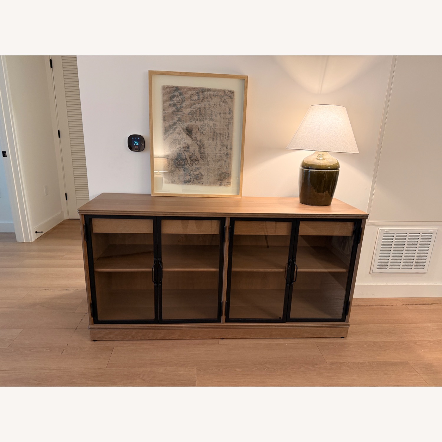 IKEA Lanesund Light Brown Wood Media Storage - image-1