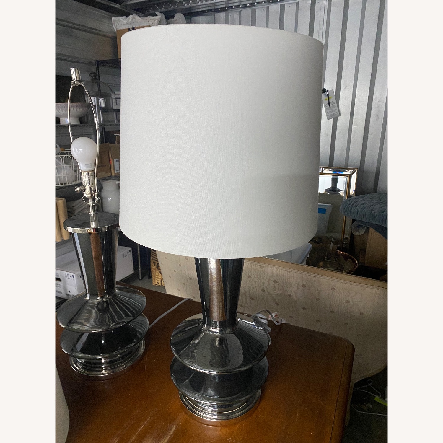 Black Pearl Table Lamps with Lampshades - image-6