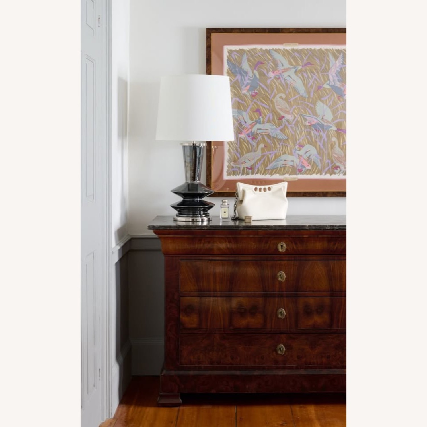 Black Pearl Table Lamps with Lampshades - image-1