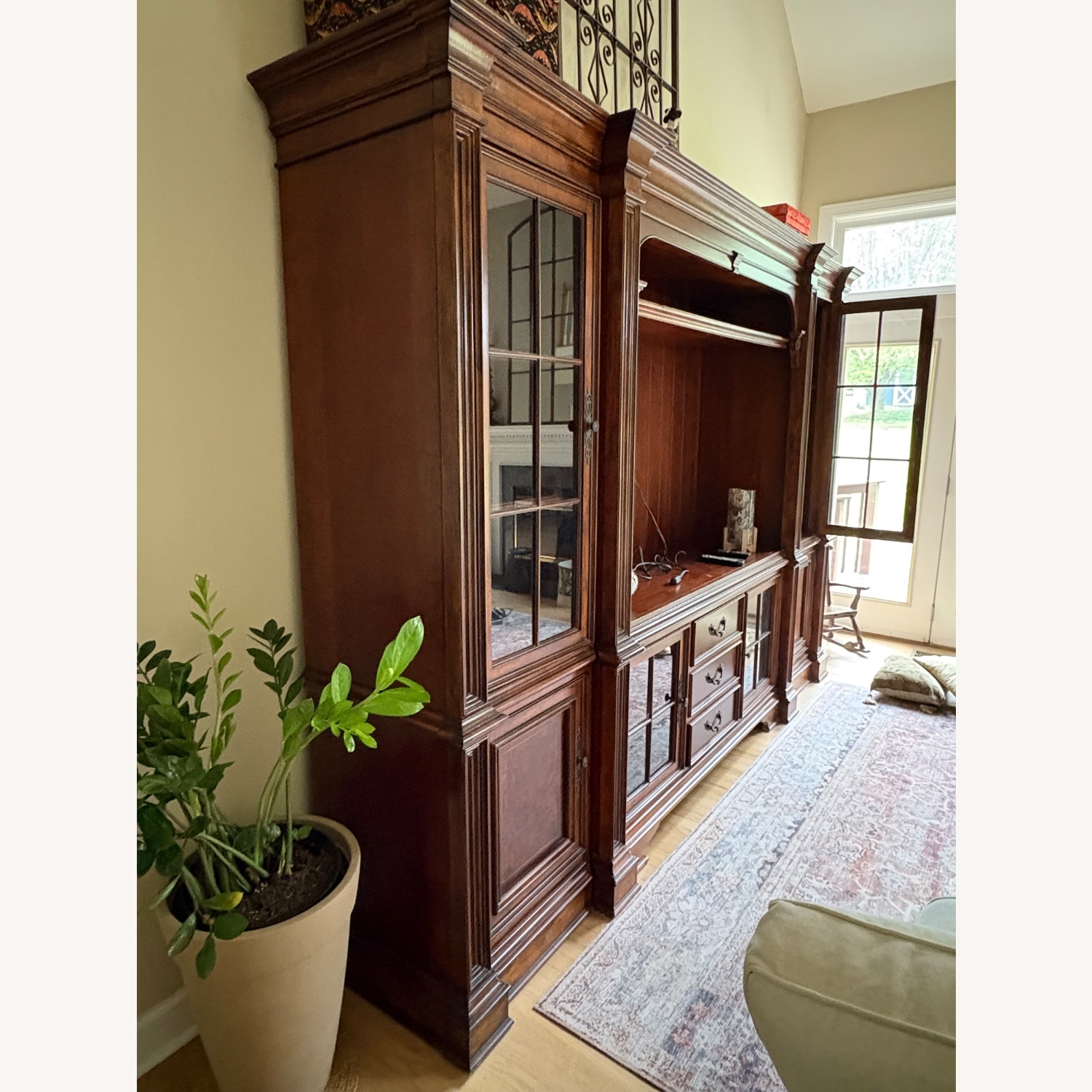 Dark Brown Wood Wall Unit - image-3
