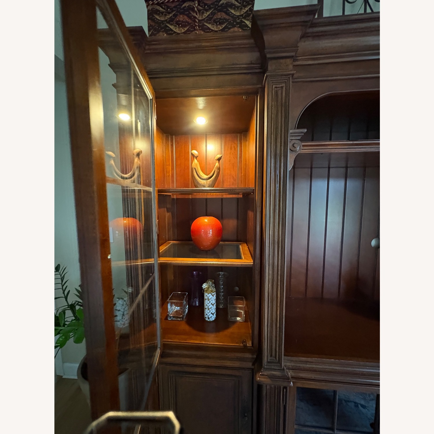 Dark Brown Wood Wall Unit - image-5