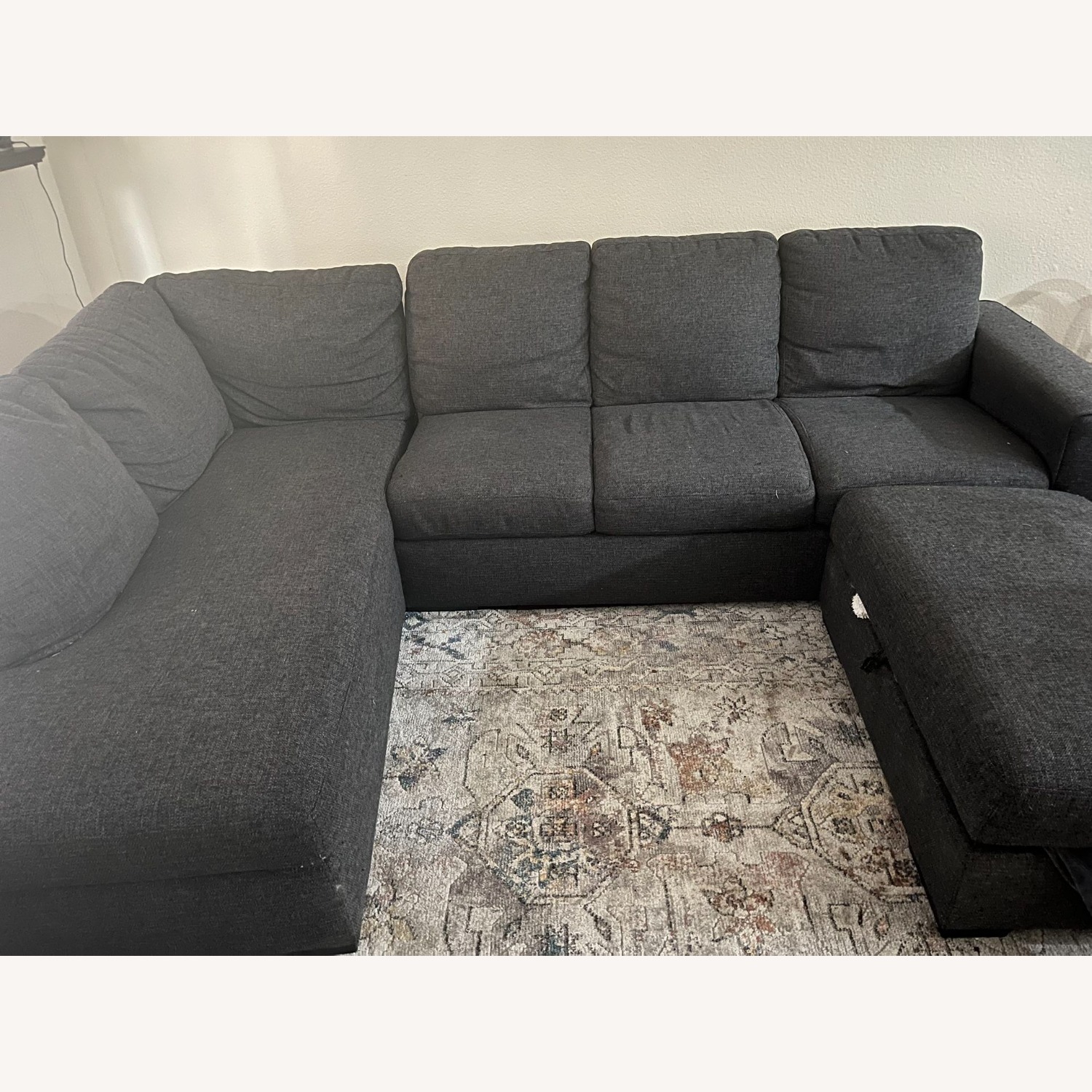 2 Piece U-Shaped Sectional & Ottoman - image-2