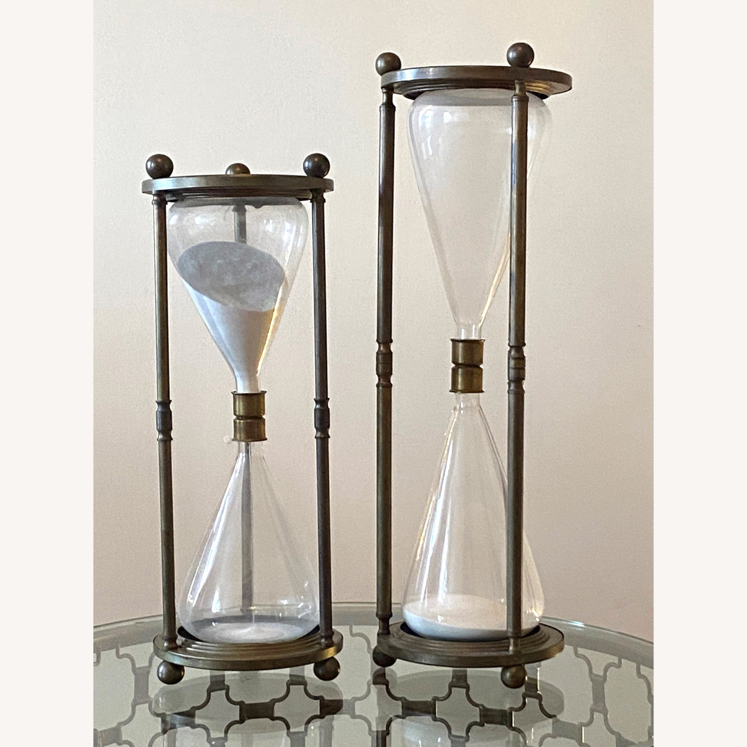 Restoration Hardware Vintage Brass Hourglass - image-1