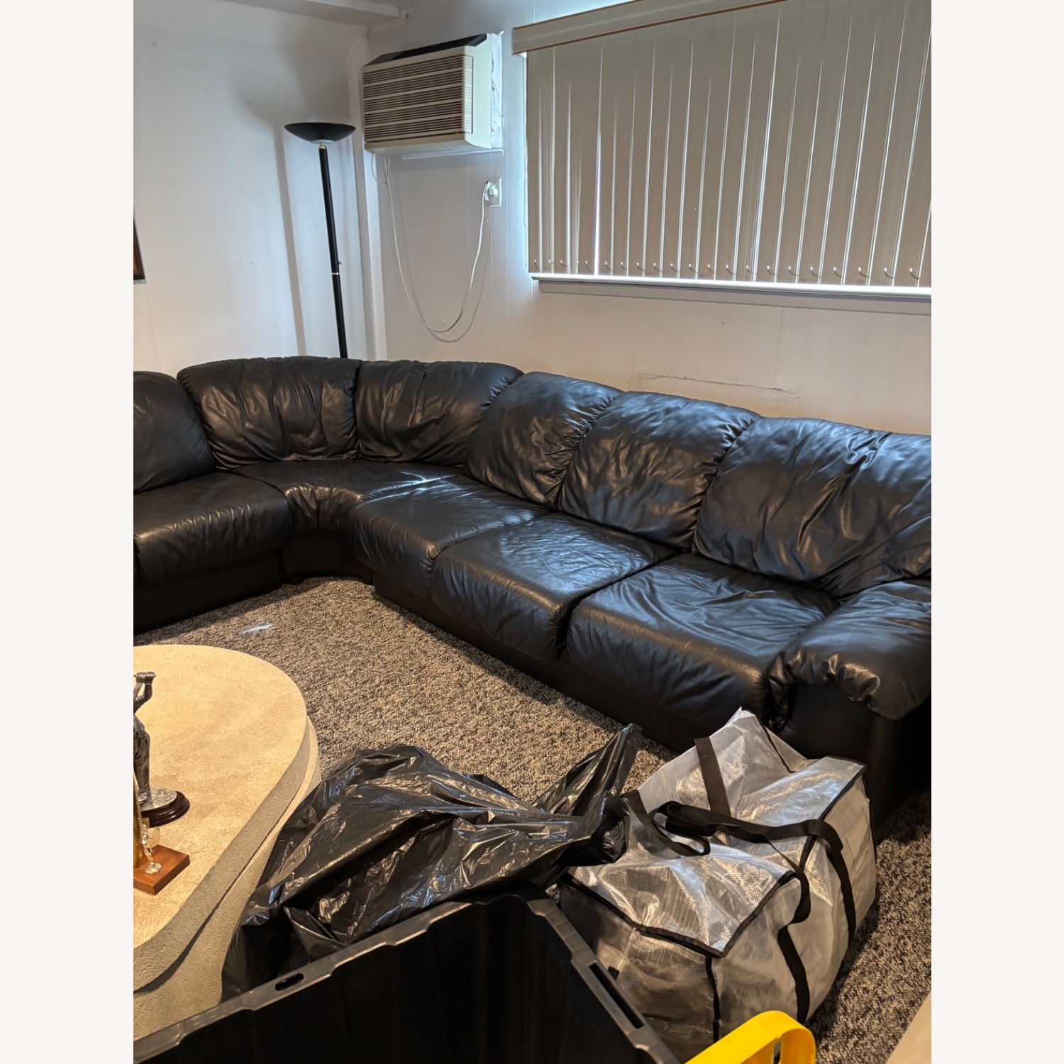 Natuzzi  Black Leather 3+ Piece Sectional - image-2