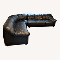 Natuzzi  Black Leather 3+ Piece Sectional