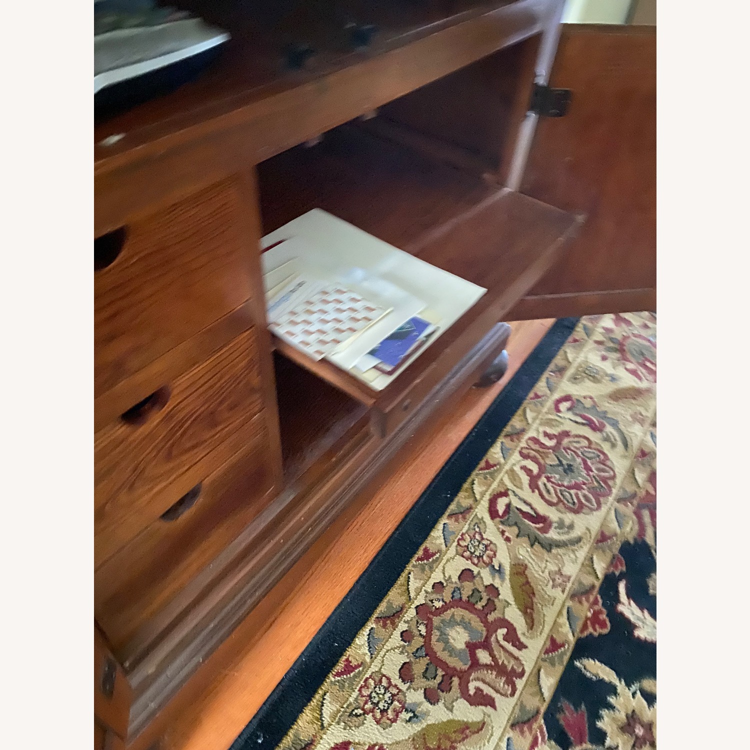 Dark Brown Wood Media Storage - image-6