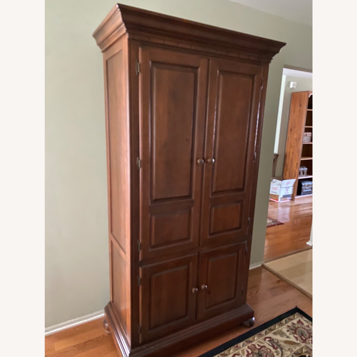 Dark Brown Wood Media Storage - image-2