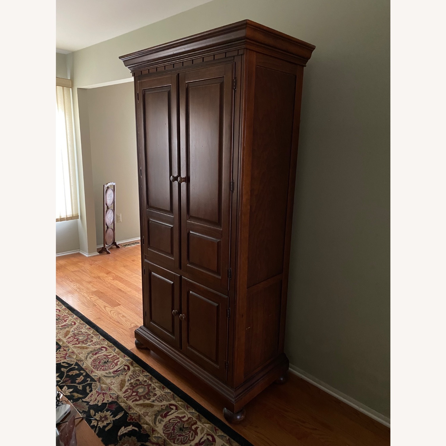 Dark Brown Wood Media Storage - image-1