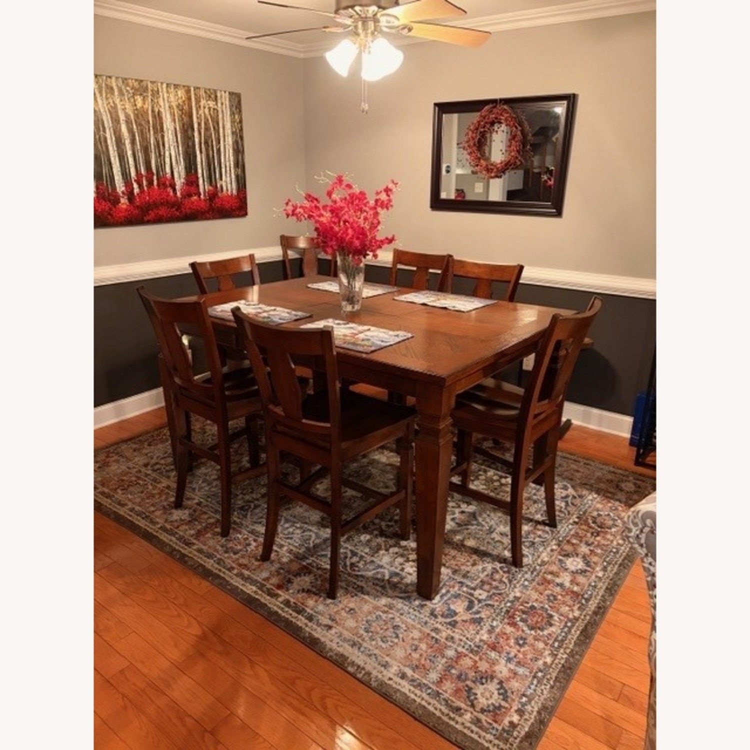 Ashley Furniture Dark Brown Wood Dining Table - image-1