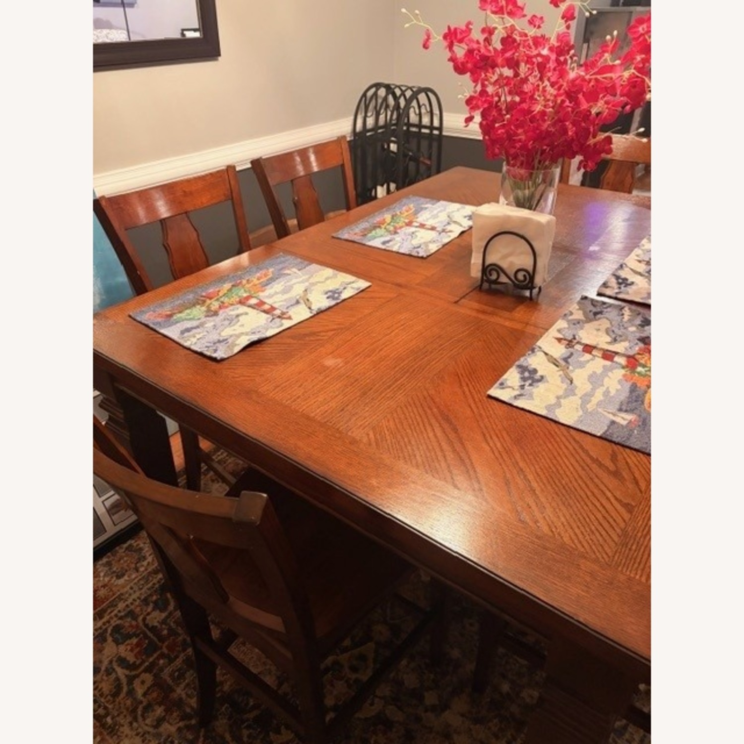 Ashley Furniture Dark Brown Wood Dining Table - image-2