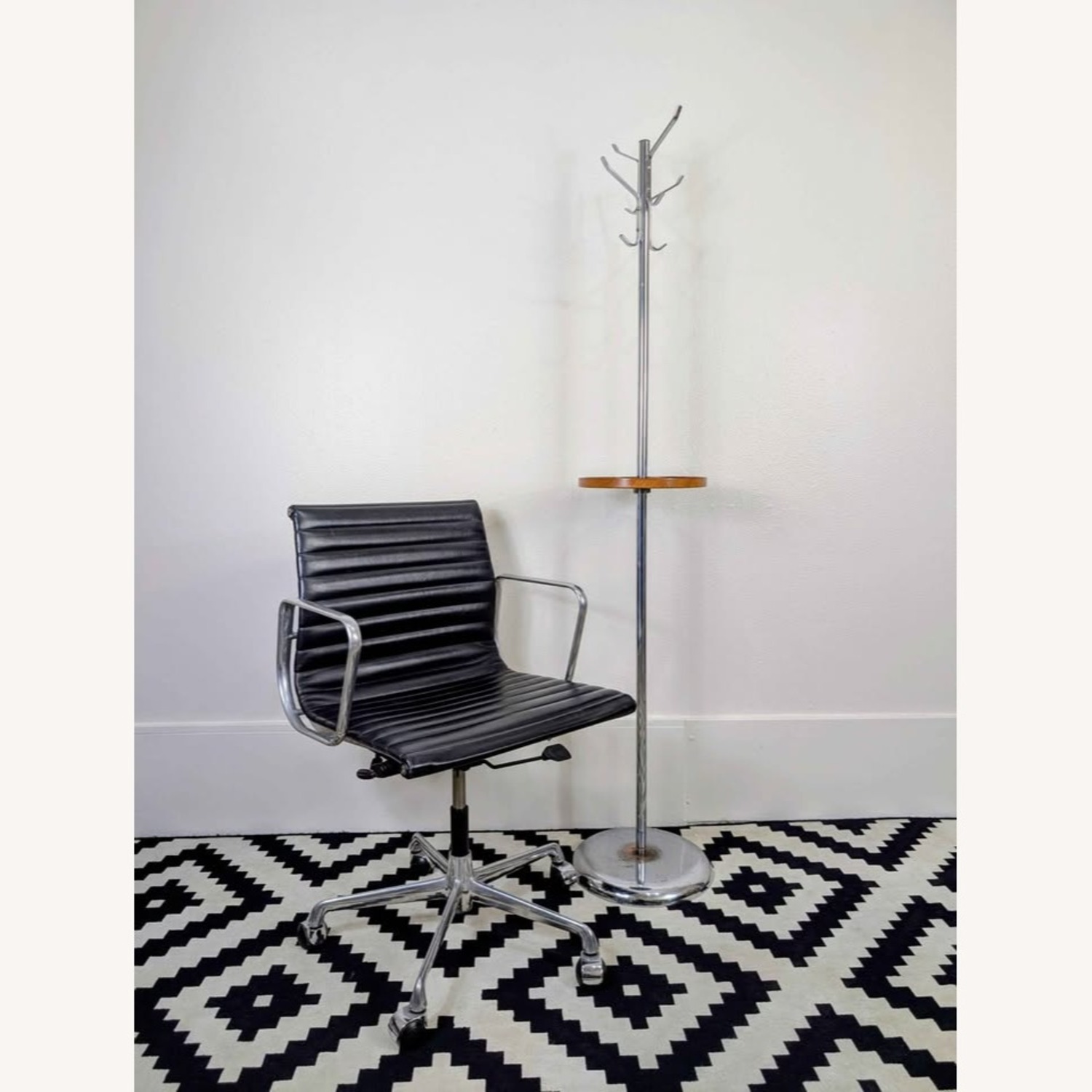 MCM Bauhaus Style Chrome & Rosewood Coat Rack - image-1