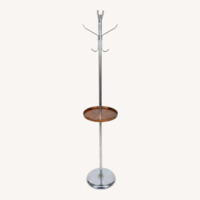 MCM Bauhaus Style Chrome & Rosewood Coat Rack